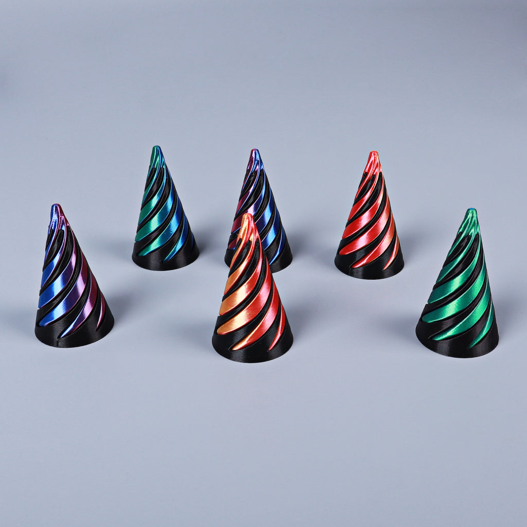 3D printed spiral cone fidget toy ，one pack 2pcs $4.49， Height 3.2"(8.2cm) * length 1.1"(3cm)